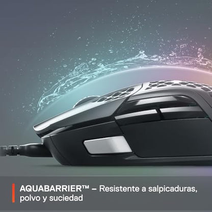 SteelSeries Aerox 5 - Holey RGB Gaming Mouse - Ultra-lightweight Water Resistant Design - 18K DPI TrueMove Air Optical Sensor | TrueMove Air sensor with 9 buttons and 66g weight for precision, speed and durability - style: Wired