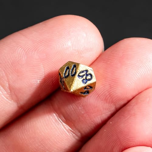 Mini Dice Set with Rune Keychain Case,7PCS Polyhedral Metal Dice Set for DND Role Playing Games(Silver/Gold Blue) - color: Silver/Gold Blue