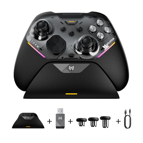 BIGBIG WON Storm(Gale2) Wireless PC Controller, Bluetooth Gaming Controller 2000Hz Polling Rate, Near-Zero Latency, TMR Sticks, Hall & Micro-switch Triggers, 16 Mechanical Buttons, 4 Customizable Back Paddles, for Windows PC/Switch 2/Switch/Android/IOS -