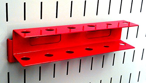 Wall Control Screwdriver Holder Bracket Slotted Metal Pegboard Accessory Slotted Tool Board - Red - color: Red, size: 8in x 2in x 2in