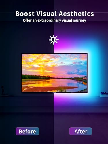KANTUTOE LED Lights for TV, 19.68ft LED Backlights for 65-80in TV, RGB TV Backlight with Music Sync Bluetooth APP and Remote Control TV Lights Strip USB Powered LED Lights for Bedroom, Gaming - size: 19.68ft for 65"-80" TV