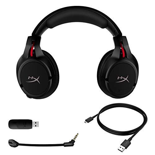 HyperX Cloud Flight - Wireless Gaming Headset, Long Lasting Battery up to 30 Hours, Detachable Noise Cancelling Microphone, Red LED Light, Comfortable Memory Foam, Works with PC, PS4 & PS5 - style: Stereo