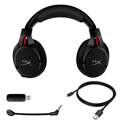 HyperX Cloud Flight - Wireless Gaming Headset, Long Lasting Battery up to 30 Hours, Detachable Noise Cancelling Microphone, Red LED Light, Comfortable Memory Foam, Works with PC, PS4 & PS5 - style: Stereo