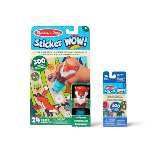 Melissa & Doug Sticker Wow!™ Fox Bundle: 24-Page Activity Book, Refillable Sticker Stamper, Mini Pad, 500 Stickers, Arts and Crafts for Kids Ages 3+ - color: Fox, size: Bundle