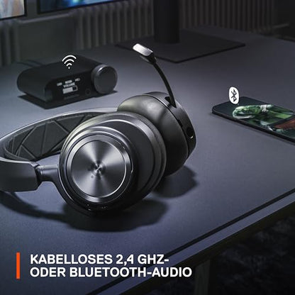 SteelSeries Arctis Nova Pro Wireless Multi-System Gaming Headset - Premium Hi-Fi Drivers - Active Noise Cancellation - Infinity Power System - Stealth Retractable Mic - PC, PS5/PS4, Switch, Mobile - color: Black, style: PC