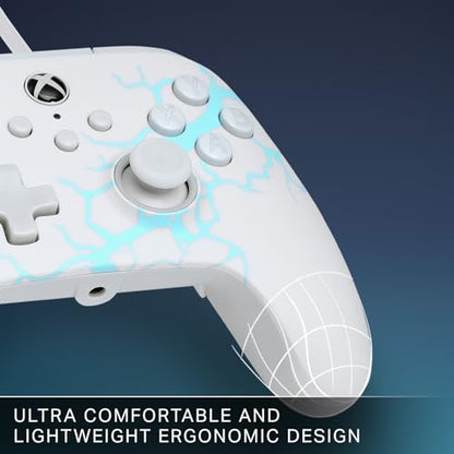 PowerA Advantage Wired Controller for Xbox Series X|S - Arctic Ice, gamepad, hall effect thumbsticks, gaming controller, USB-C, Works with Xbox One, Officially Licensed - style: Arctic Ice