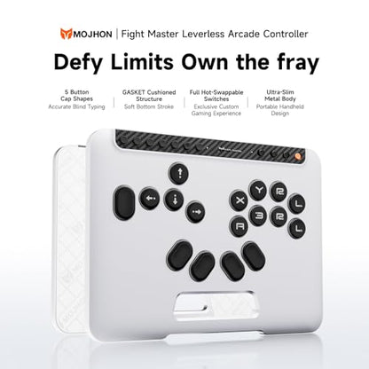 BIGBIG WON Fight Master Leverless Controller for Switch 2/Switch/PC/iOS/Android, All-Button Hitbox Arcade Stick with Bluetooth/2.4G/Wired, Hot-Swappable Fast-Trigger Mechanical Switches, RGB Fight Stick