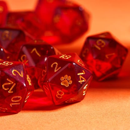 10-Pack D20 Dice Set Red 20 Sided Dice for DND RPG Tabletop Games | Leather Storage Bag, DM Gift, for Dungeons and Dragons Role Playing Games - color: 10pcs D20 Red