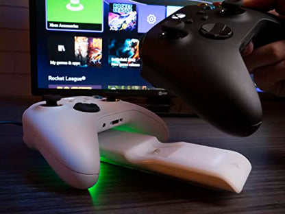 PDP Metavolt Dual Charging Station Xbox Series X|S, Xbox One Controllers | Charges 2 Controllers, Magnetic Docking, Up to 20 Hours Per Charge, LED Charging Indicator Lights, Xbox Licensed, White