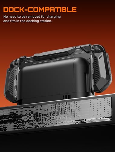 SUPCASE Dockable Case for Nintendo Switch 2, [Foldable Aluminum Alloy Stand] [Military-Grade Protection] [Exclusive Hinge Joy Con Quick Release] Case Shell Accessories Compatible with Switch 2, Black