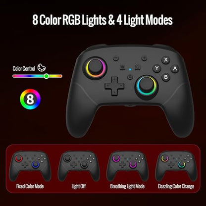 BETMI Wireless Pro Controller for Switch 2 (Black) | with 9-Axis Sensor/C Button/Hall Effect Joysticks/Macro/Wake-up/Stereo Jack/RGB LED Light/Dual Vibration