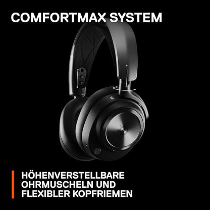 SteelSeries Arctis Nova Pro Wireless Multi-System Gaming Headset - Premium Hi-Fi Drivers - Active Noise Cancellation - Infinity Power System - Stealth Retractable Mic - PC, PS5/PS4, Switch, Mobile - color: Black, style: PC