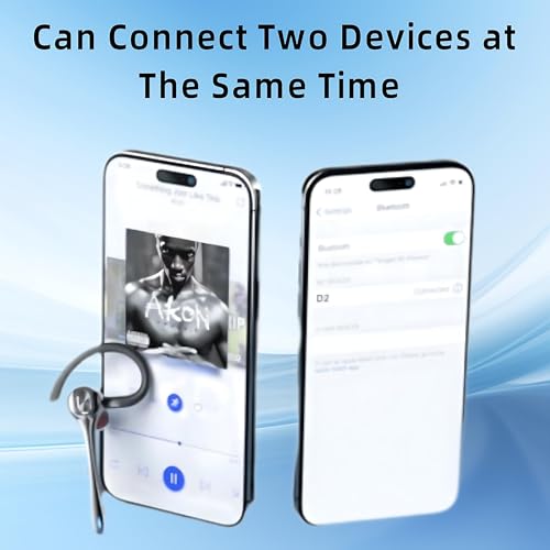 Bluetooth Headset Wireless Earpiece Earbuds with Noise Canceling Microphone 160H Standby Time Hands Free Headphones Single Ear Earphones for IOS Android Samsung Cell Phones Business Home Office Gaming