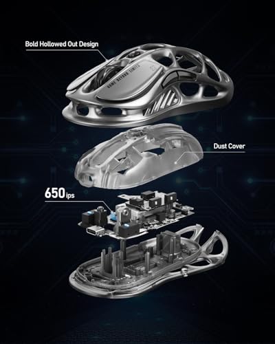 GravaStar Mercury M1 Pro Tri-Mode Wireless Gaming Mouse | Magnesium Alloy • Ergonomic Comfort • PAW3395 Sensor • 200H Battery • 5 Programmable Buttons - color: Gray