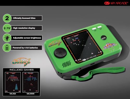 My Arcade Galaga Pocket Player Pro: Retro Portable Games, 2.8" Screen | Galaxian, Classic Arcades, Gifts for Adults - style: Galaga