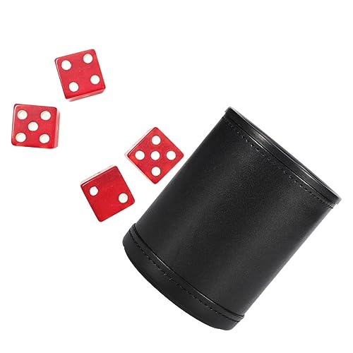 Pu Leather Dice Cup with Felt Lining Silent Dice Storage for Home and Bar Games Includes for and Tabletop Fun