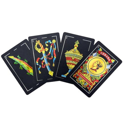CDBXRA Spanish Playing Cards, Original Spanish Cards Games Deck of Cards | Briscas Cards Puerto Rico Mexican Playing Cards (Black x 1) - color: Black X 1