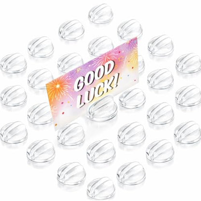 MAQIHAN Card Stands for Display - 30 Pack Translucent Place Card Holders Card Stands Acrylic Plastic Game Card Holders for Parties, Conferences, Weddings, Table Number Stand