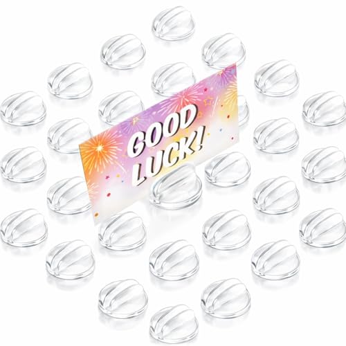 MAQIHAN Card Stands for Display - 30 Pack Translucent Place Card Holders Card Stands Acrylic Plastic Game Card Holders for Parties, Conferences, Weddings, Table Number Stand