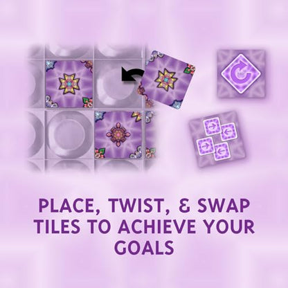 Four Corners Kaleidoscope, Tile Placement Strategy Board Game, 1-6 Players | Pattern Matching, Tip-Pivot Board, 78 Puzzle Tiles, 20-40 Minutes, For Ages 8+