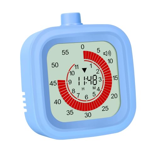 Digital Visual Timer 12hours Countdown countup Kitchen Timer Student Timer Gym Timer (Blue) - color: Blue