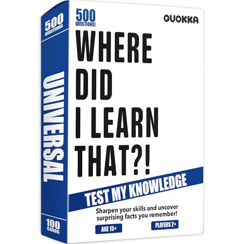 Trivia Card Games for Adults — Family Board Games for Teens and Adults | 500 General Knowledge Questions Trivia Cards with Answers – Fun Party Game for Family Game Night - color: 1. Universal