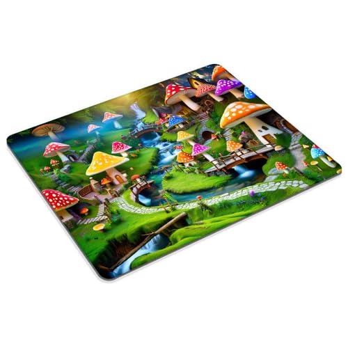 Square Mouse Pad Happy Mushroom,Gaming Mouse Pads for Desk,Soft Computer Waterproof Non-Slip Mouse Mat - color: Happy Mushroom