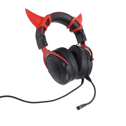Wired Gaming Headset, Noise Cancelling Over Ear Headphones with Mic, RGB LED Light and Voice Pickup for PC Home Office and Gaming (Black Red) - color: Black Red