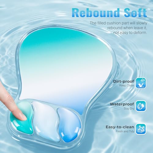 Ospelelf Mouse Pad with Wrist Rest Set Gel Ergonomic Keyboard Wrist Support Anti-Slip Rubber Bottom Office Women Desk Accessories for Computer, Laptop and Gaming, Blue - color: Blue, style: Keyboard Rest + Mouse Rest + Coaster