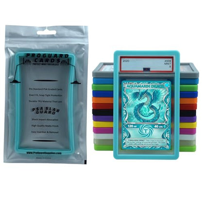 PSA Slab Guard Bumper for Standard PSA Graded Cards | Strong TPU, Exact Fit, Snap Tight Protection | Shock Absorption | Matte Finish PSA Slab Guard Protector (Turquoise) - color: Turquoise