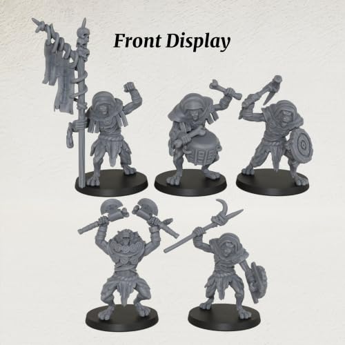 Tabletop Unpainted Miniatures RPG Gift 25mm Scale Werewolf Set AS1032 | 1:64 scale tabletop unpainted miniatures pack; highly detailed fantasy Rpg Figure set for custom hobby painting.