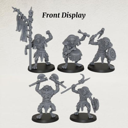 Tabletop Unpainted Miniatures RPG Gift 25mm Scale Werewolf Set AS1032 | 1:64 scale tabletop unpainted miniatures pack; highly detailed fantasy Rpg Figure set for custom hobby painting.