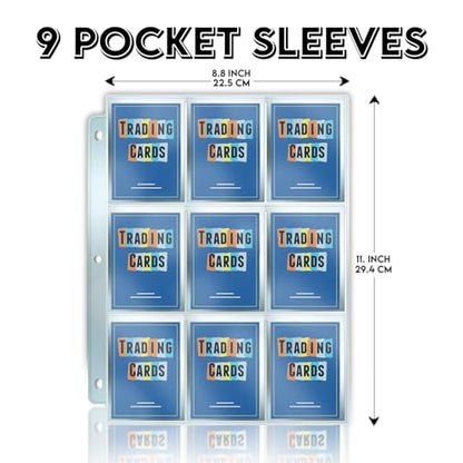 540 Pockets Trading Card Sleeves, Premium 9-Pocket 30 Pages, Double-Sided Baseball Binder Sleeves, Protectors Binder Sheets for Baseball Cards & More - Fits 3 Ring Binder (30 Sheets) - size: 30 Sheets