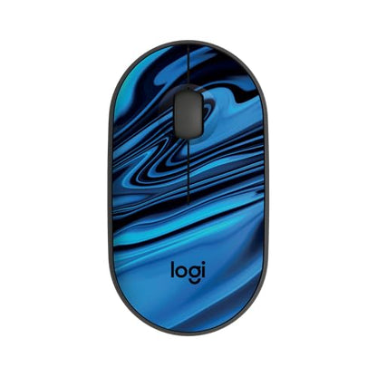Logitech M340 Compact Ambidextrous Silent Wireless Mouse - Blue Galaxy | Silent clicks, with 2.4 GHz USB-A Nano Receiver, 3 non-customizable buttons, 18-months battery, Windows Mac Chrome compatible - color: Blue Galaxy