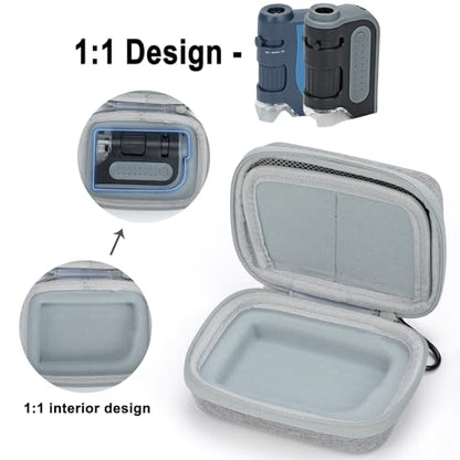 Jiusion USB Microscope Case for Carson MicroBrite Plus (MM-300) BNISE LAKWAR BEBANG Brand Pocket Microscope Mini Handheld Scope, Waterproof Shockproof Dust-proof Include a Carabiner (Case Only) - size: For Carson MicroBrite Plus BNISE/LAKWAR/BEBANG