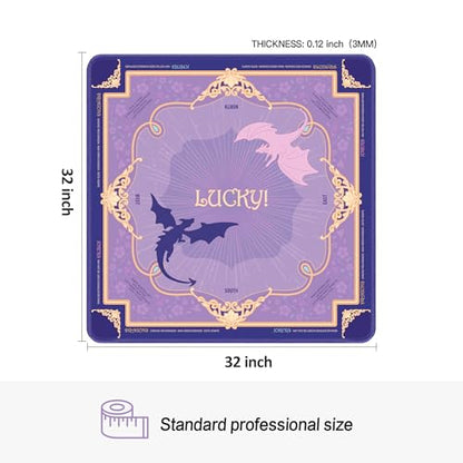 KUNTE Mahjong Mat, Purple, 32"x32" | Non-Slip, Quiet, Waterproof, Foldable, For American Mahjong - color: Purple