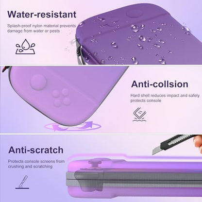STARTRC GAMES Slim Carrying Case for Nintendo Switch 2 2025, Hard Shell Travel Case with 12 Game Card Slots, Portable Carry Bag for Switch 2 Console Purple - color: Purple
