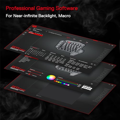 Redragon K585 PRO Wireless One-Handed Mechanical Keyboard, 42 Keys 3-Mode RGB 40% Gaming Keypad w/ 7 Onboard Macro Keys, Detachable Wrist Support, Rechargeable Battery (Blue Switch) - color: Blue Switch