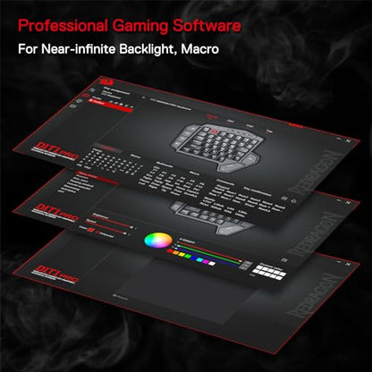 Redragon K585 PRO Wireless One-Handed RGB Gaming Keypad, 42-Key Layout | 0-Delay 2.4GHz Connection, On Board Macro Keys Keyboard, USB Pass-Through Port, Hot-Swap Socket, Detachable Wrist Rest - color: Red Switch