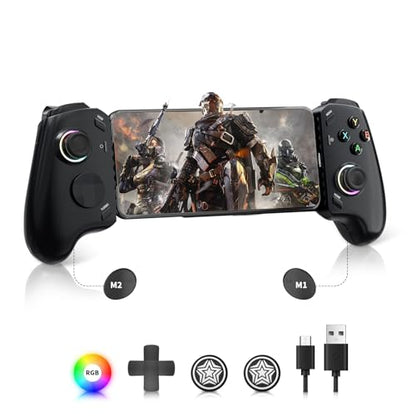 AceGamer Mobile Gaming Controller for iPhone 15 Series/Android(USB-C), Plug & Play Phone Controller with Hall Effect Joysticks/Trigger, Turbo/Progammable, Remote Gamepad for Consoles, Cloud Game