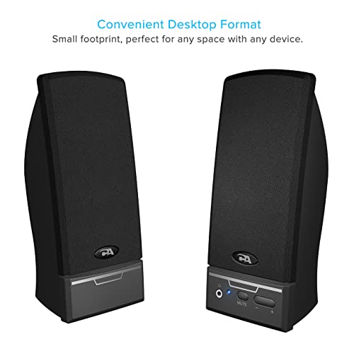 Cyber Acoustics CA-2014USB 2.0 Multimedia Desktop Computer Speakers, Compatible with USB C or A Devices, Adapter Included