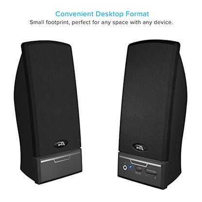 Cyber Acoustics CA-2014USB 2.0 Multimedia Desktop Computer Speakers, Compatible with USB C or A Devices, Adapter Included