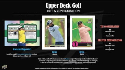 2026 Upper Deck GOLF Series Sealed Blaster Box of Packs Featuring Young Guns Rookie Card, Scorecard Superstars and a Blaster Exclusive Orange Dazzler Try For Tiger Woods, Nelly Korda and Many Others