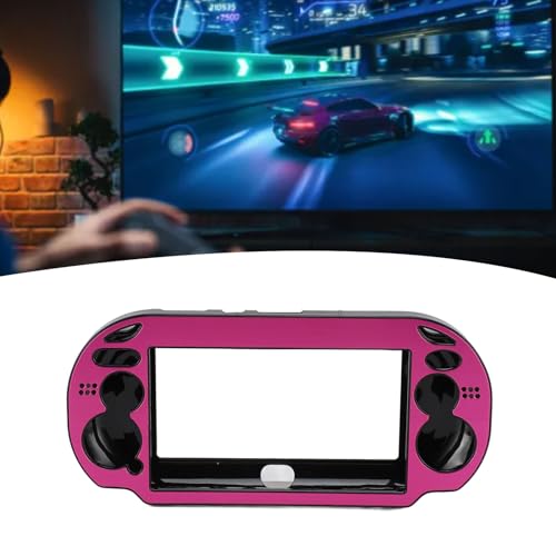 Game Console Metal Case, Premium Aluminum Alloy Protective Hard Shell with Sandblasted Finish for PSV 1000 Light Red - color: Light Red