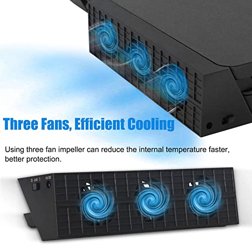 Linkhood Cooling Fan for PS4 Slim, External USB Cooler Game Console Cooling Fan with Extra USB3.0 Port for Sony PlayStation 4 Slim Console (for PS4 Slim Only)