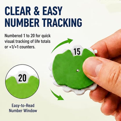 Life Counters Spinner, TCG Token Tracker Spinner Dial for +1/+1 Tracker, 1 to 20 Number Game Marker with Easy Turn Scalloped Edge, Flat Anti-Roll Board Game Accessories, 9 Pack