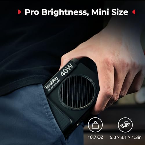 SmallRig RM 40C Mini LED RGB Video Light, 4800mAh Battery, LCD Display, Portable Camera Light for Tiktok Youtube Content Creators Photographer Gifts, 2500K-10000K CRI 96 TLCI 99, Magnetic Mount - 5359 - color: 40C RGB