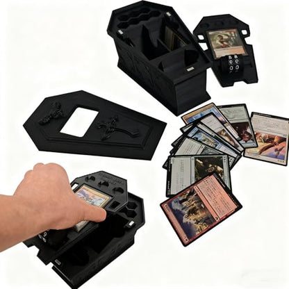 Premium Coffin Deck Box for MTG Commander, Vampire Edgar Markov Deck Box with Dice Storage & Life Counter, Holds 100 3.68 in Long Cards with Sleeve