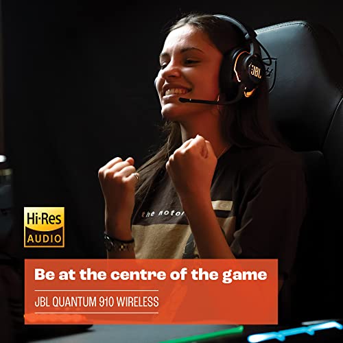 JBL Quantum 910 Wireless - Performance Gaming Headset - Black | Get the professional edge with head-tracking enhanced JBL QuantumSPHERE 360 on your PC, Low latency wireless system - style: JBL Quantum 910 Wireless