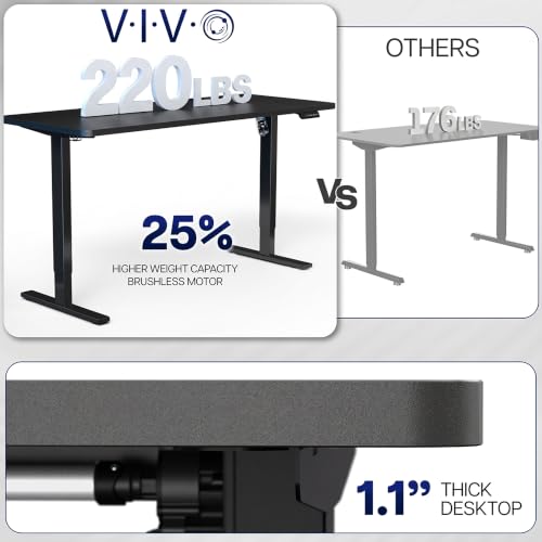 VIVO White 60 x 30 in Standing Desk, DESK-KIT-1G6-P3W | Electric, Holds 220 lbs, Sit Stand, Height Adjustable, Cable Tray, Full-Size Mouse Pad, Office Furniture, Gray Frame - color: White Top / Gray Frame, size: 60 x 30